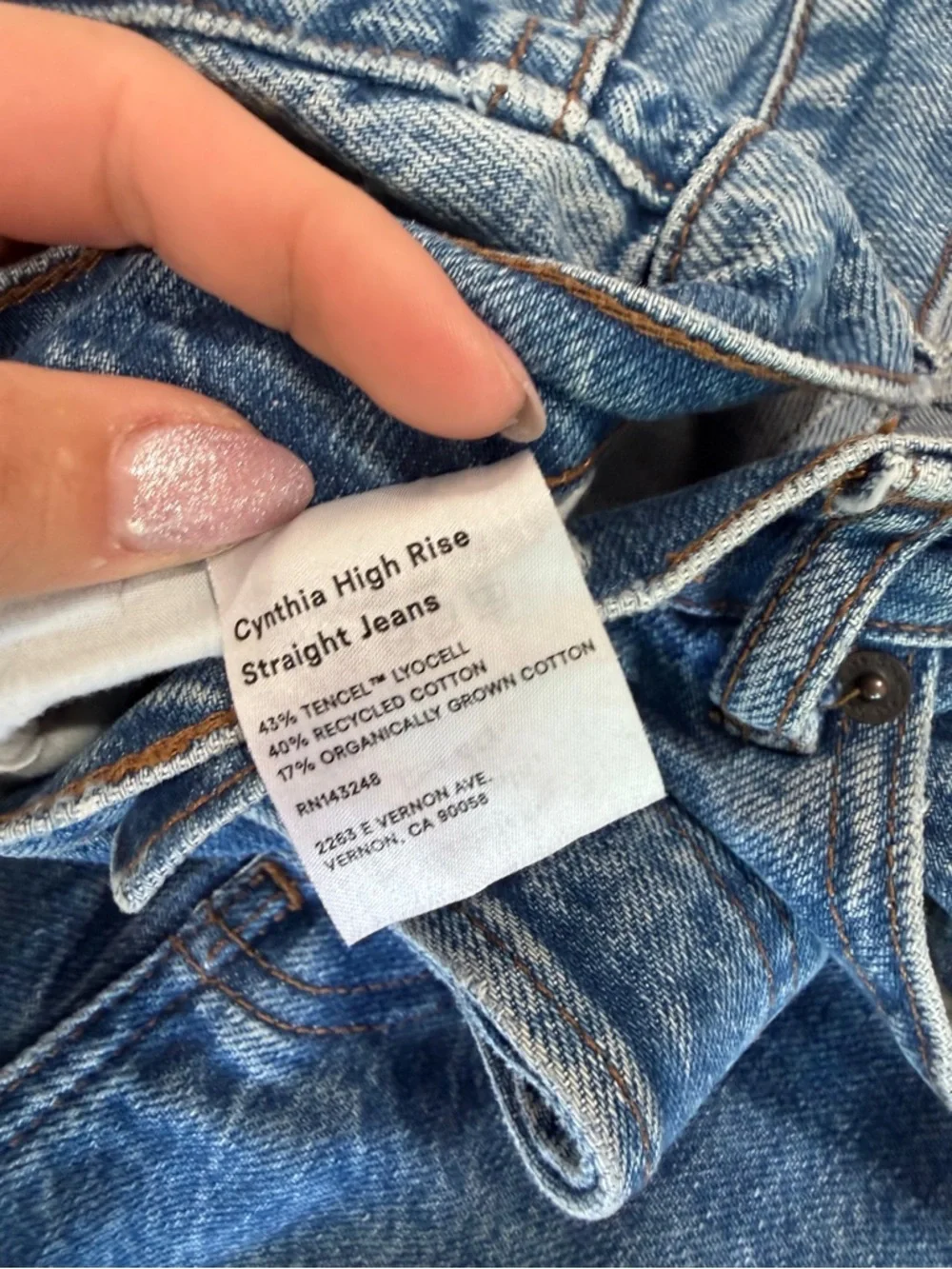 Reformation Cynthia High Rise Straight Leg Jeans in Colorado - Picture 6 of 7